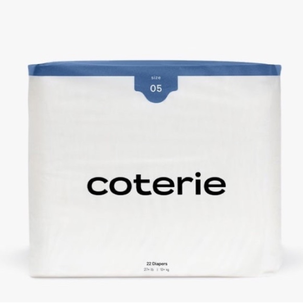 Coterie Ultra-Soft Diapers Size 05 (27+ Lbs) NEW